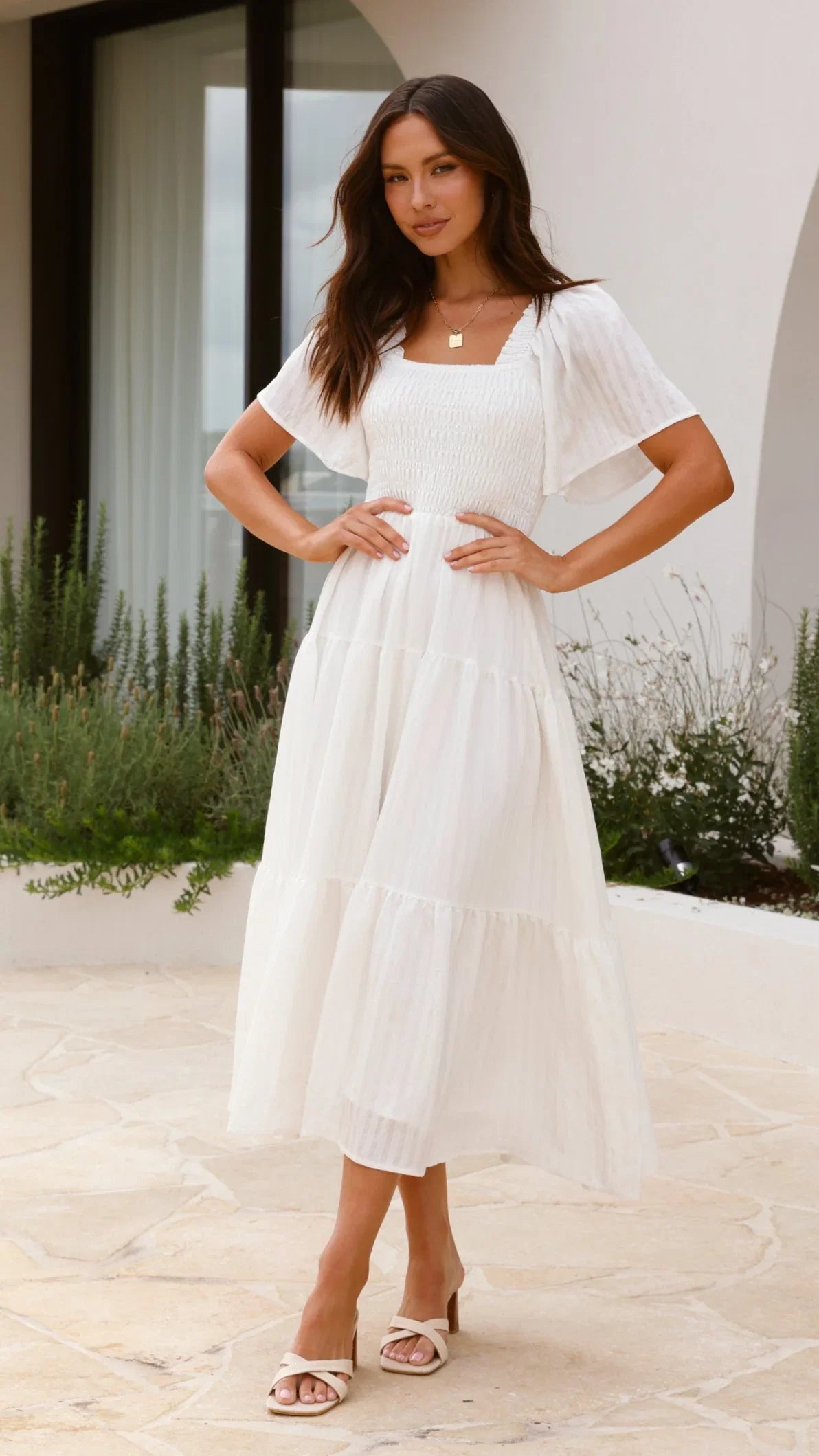 Lainey Midi Dress White