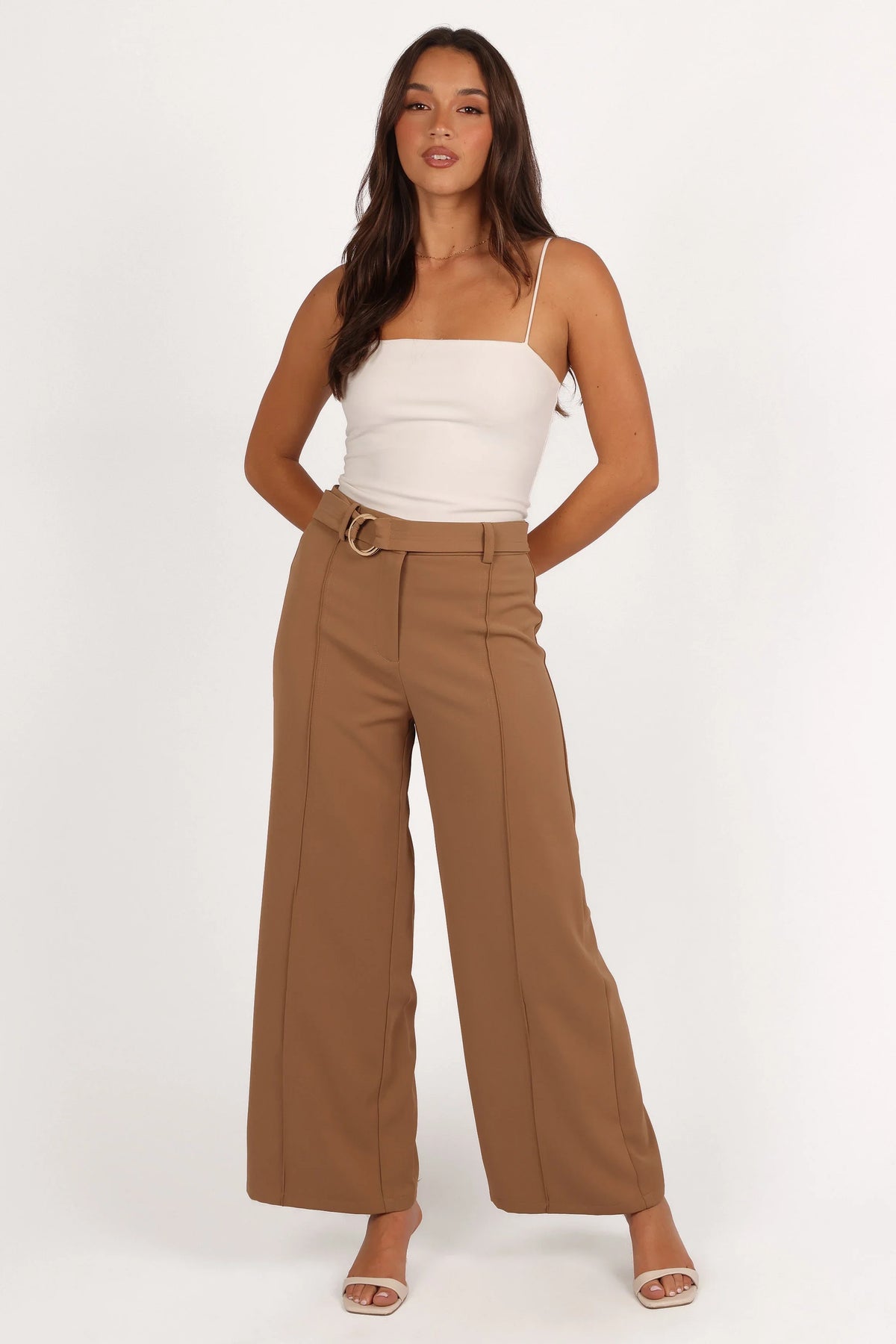 Elaine Belted Pant Mocha
