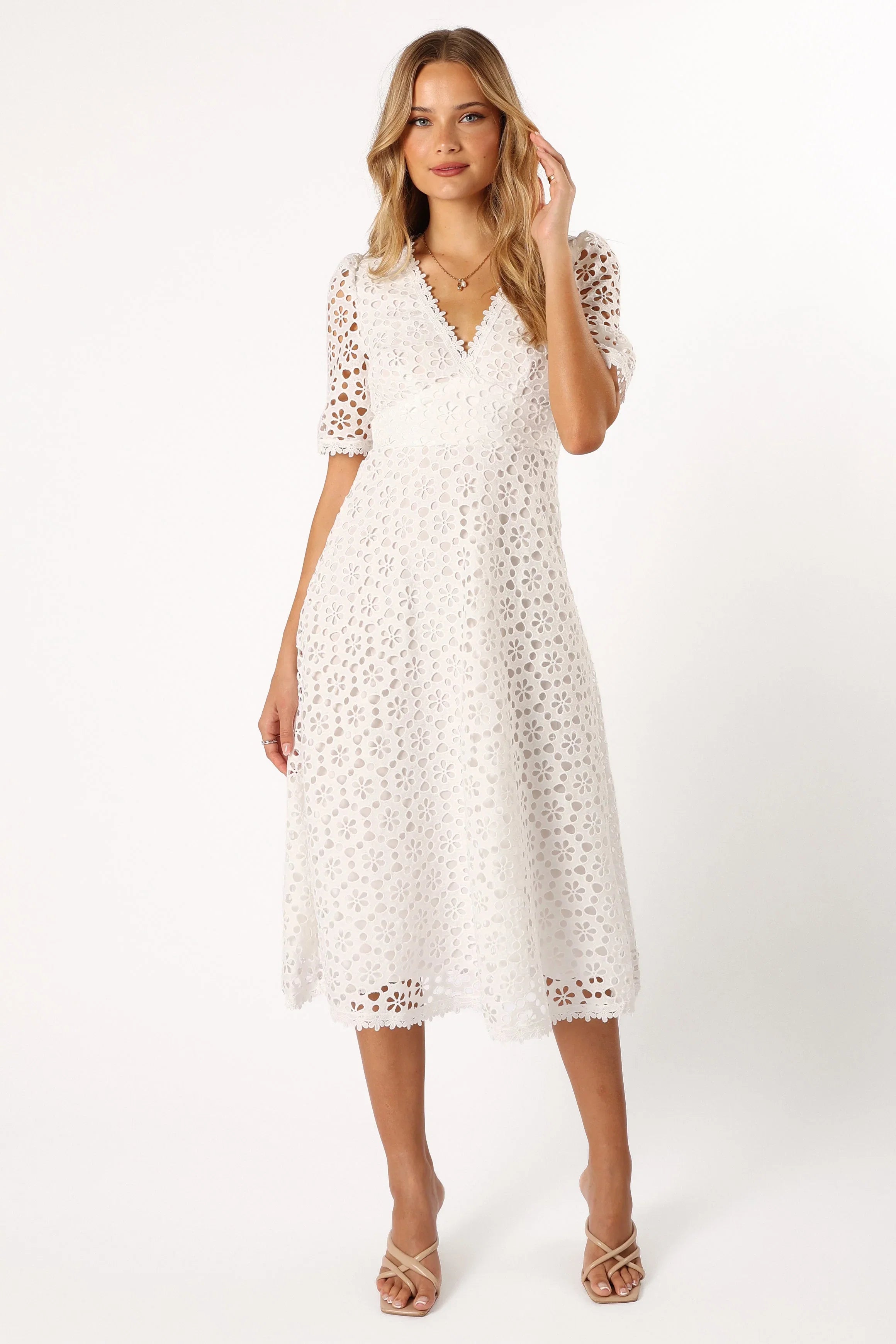 Camellia Midi Dress White
