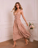 Sunwashed Reverie Bust Tie Gingham Maxi Dress
