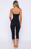 Pocket Rocket Capri Jumpsuit Navy Blue Stripe