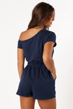 Cecilia Off Shoulder Romper Navy