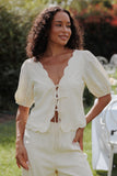 Jensen Scallop Hem Top Butter Yellow
