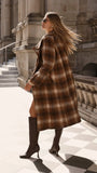 Haruna Coat Brown Beige Plaid Print