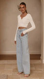 Lacy Long Sleeve Top White