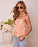 Soft Daylight Pleated Linen Top