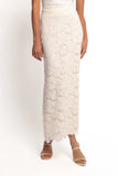 Mika Floral Lace Maxi Skirt White