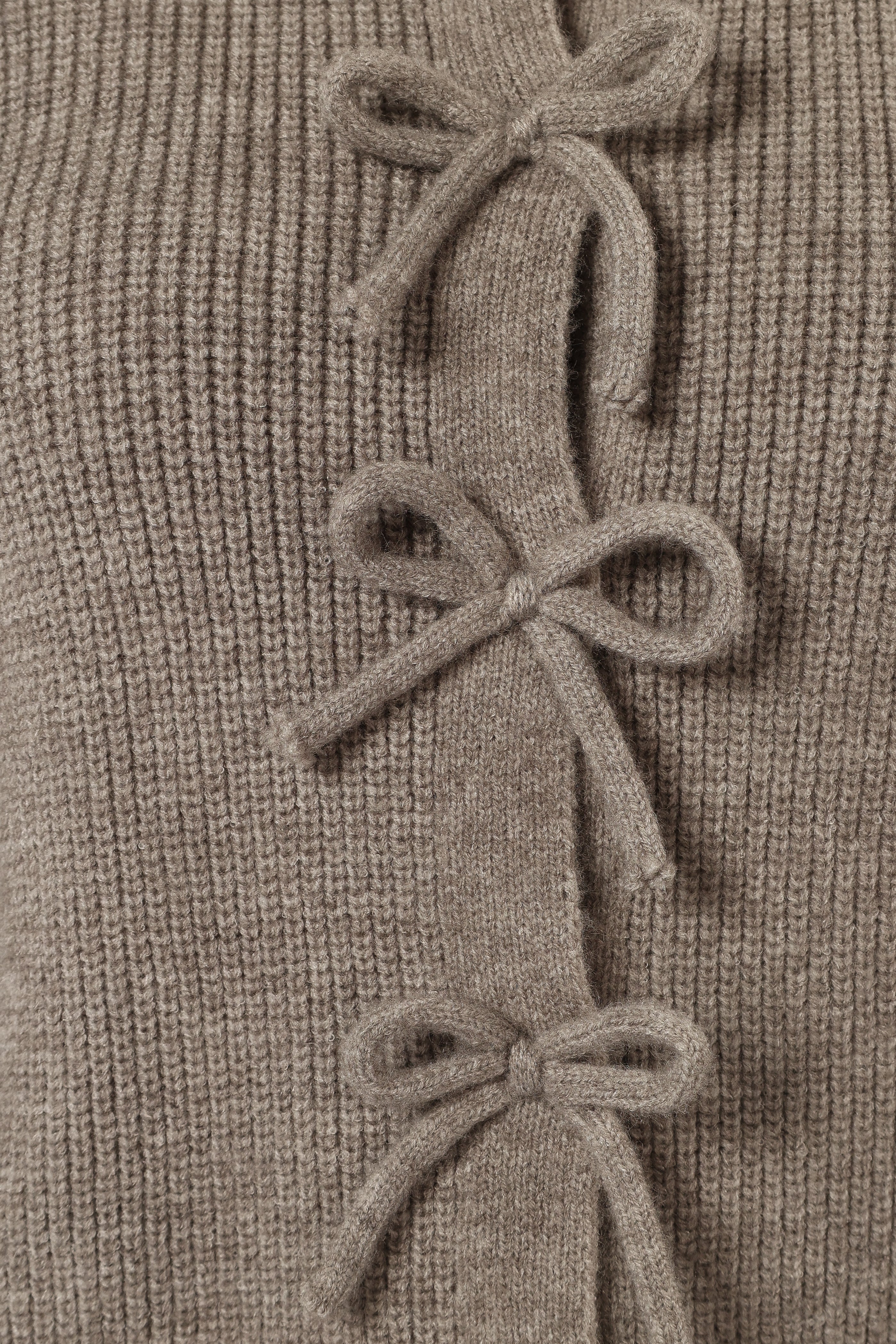 Wilde Bow Front Cardigan Light Grey