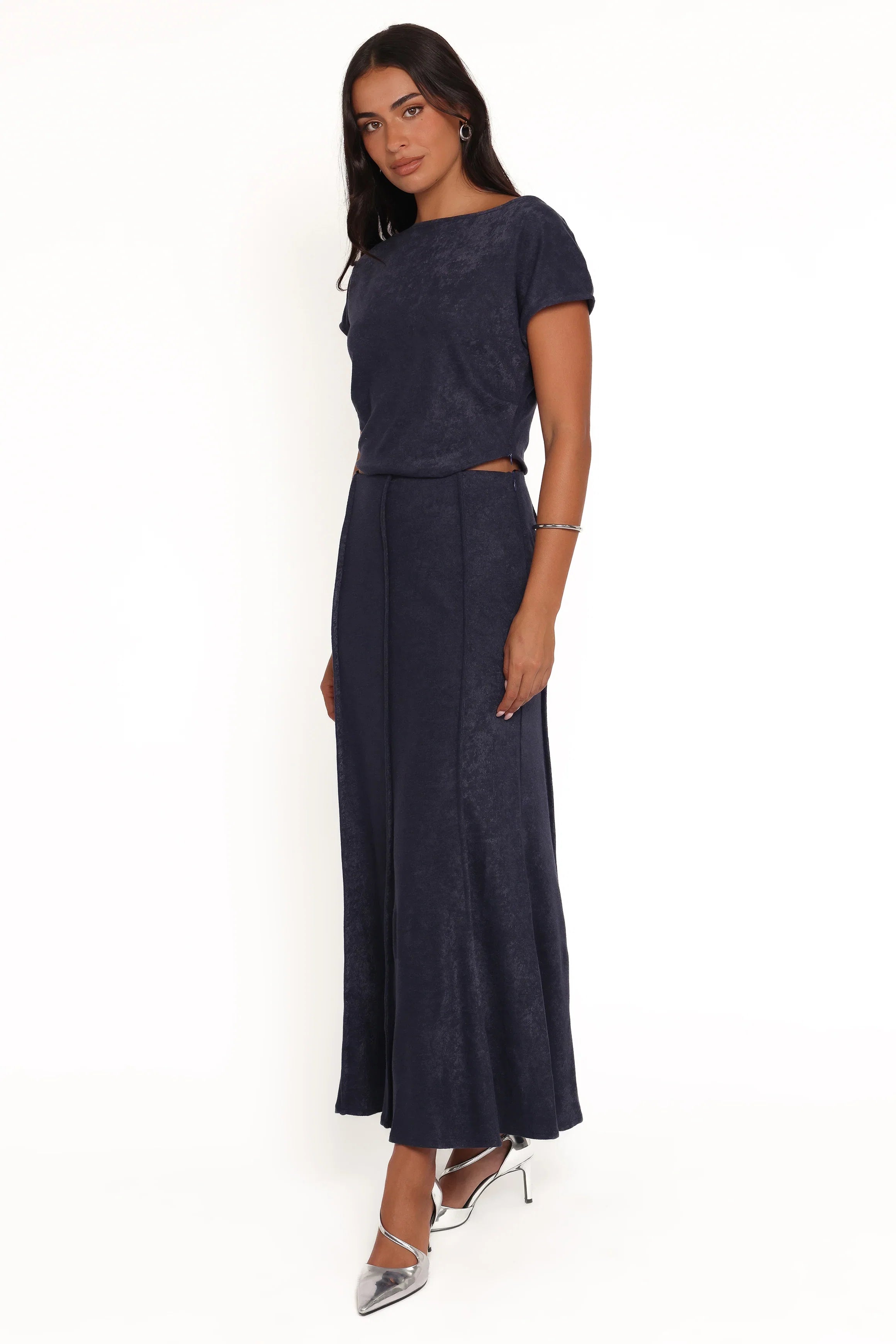 Aria Maxi Skirt Set Denim Blue