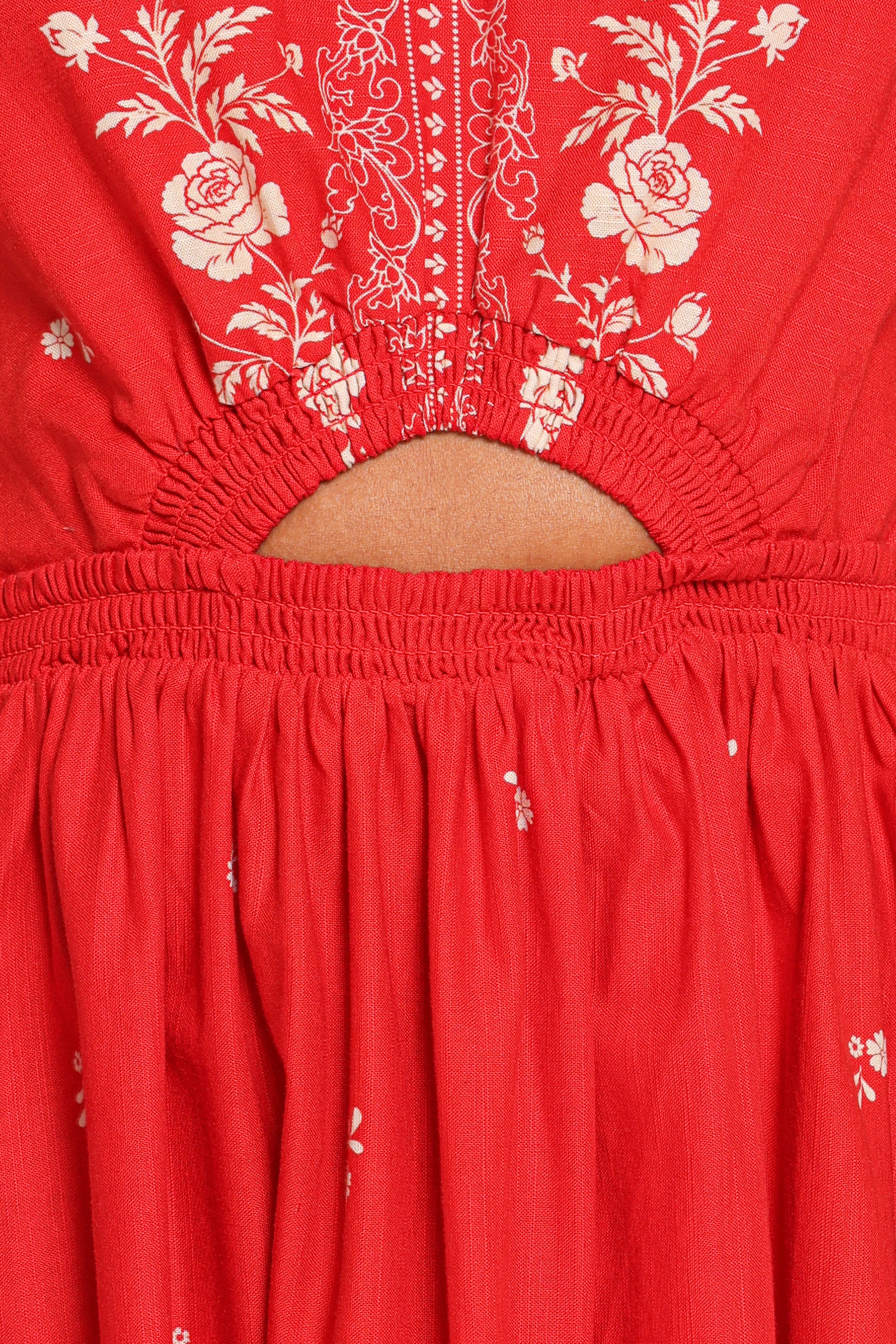 Madi Maxi Dress Red Floral Bandana