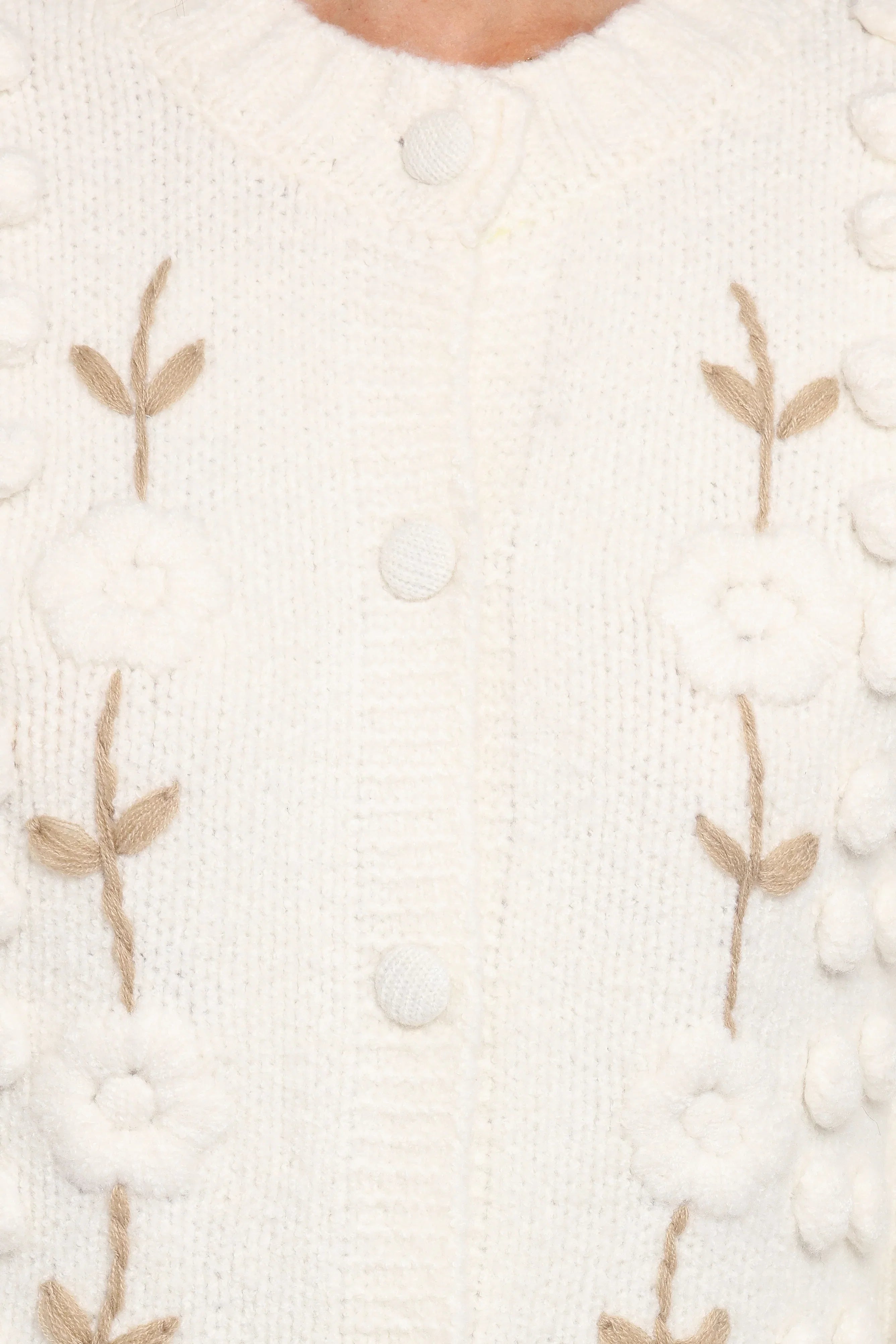 Cleo Floral Cardigan Cream