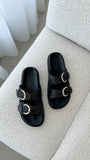 Wilmer Slide Black Raffia