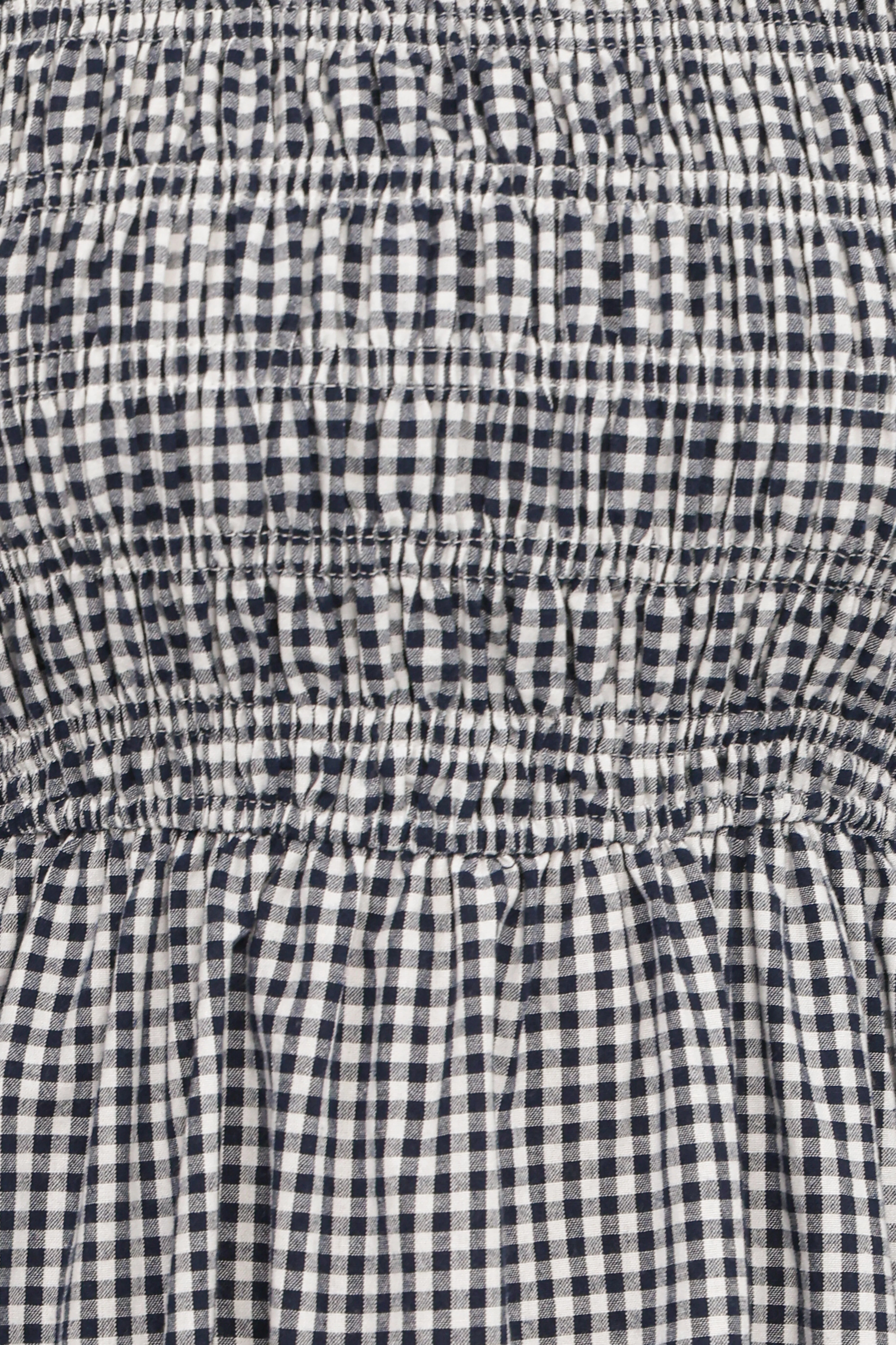Jessen Long Sleeve Mini Dress Navy Gingham