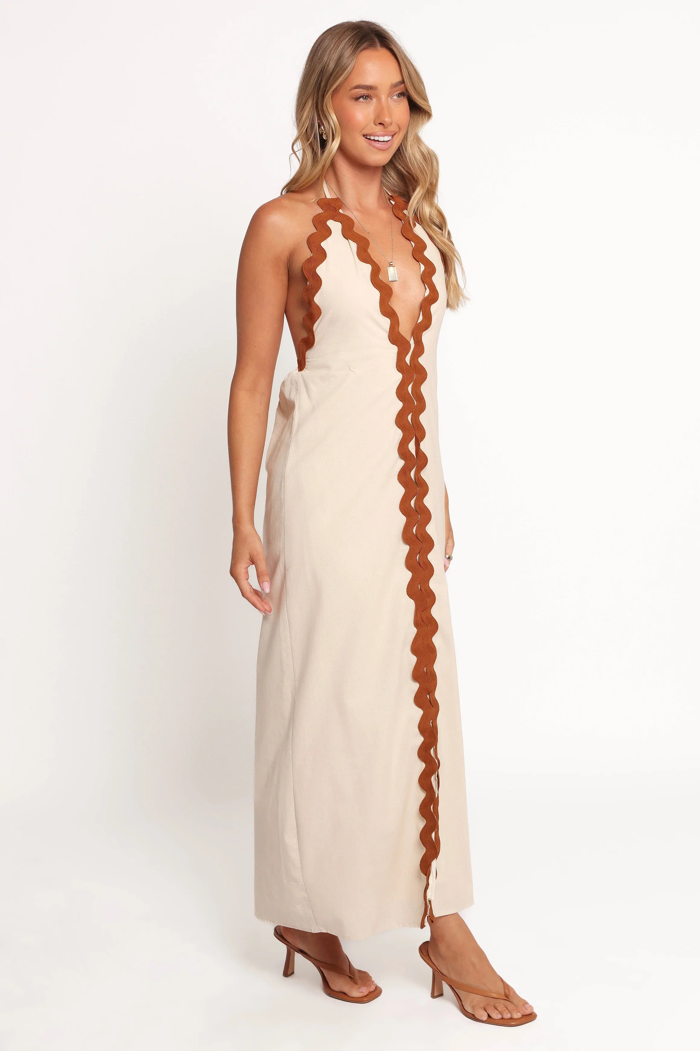 Quinley Maxi Dress Brown Cream