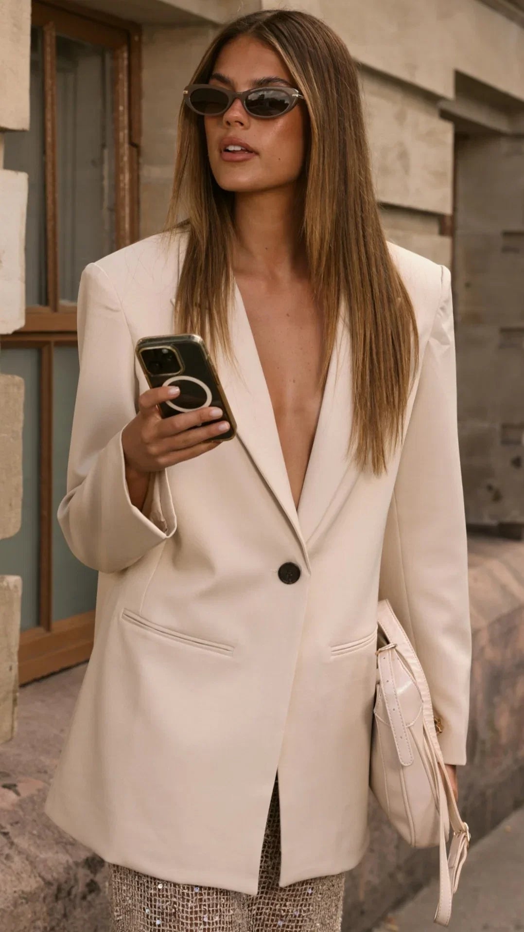 Isa Oversized Blazer Beige