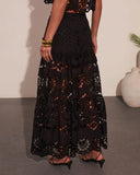 Coastline Energy Floral Eyelet Maxi Skirt