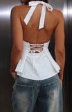 Talking Crazy Halter Top White