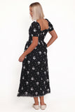 Rosemarie Midi Dress Black Floral