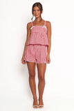 Isidore Gingham Short Set Red