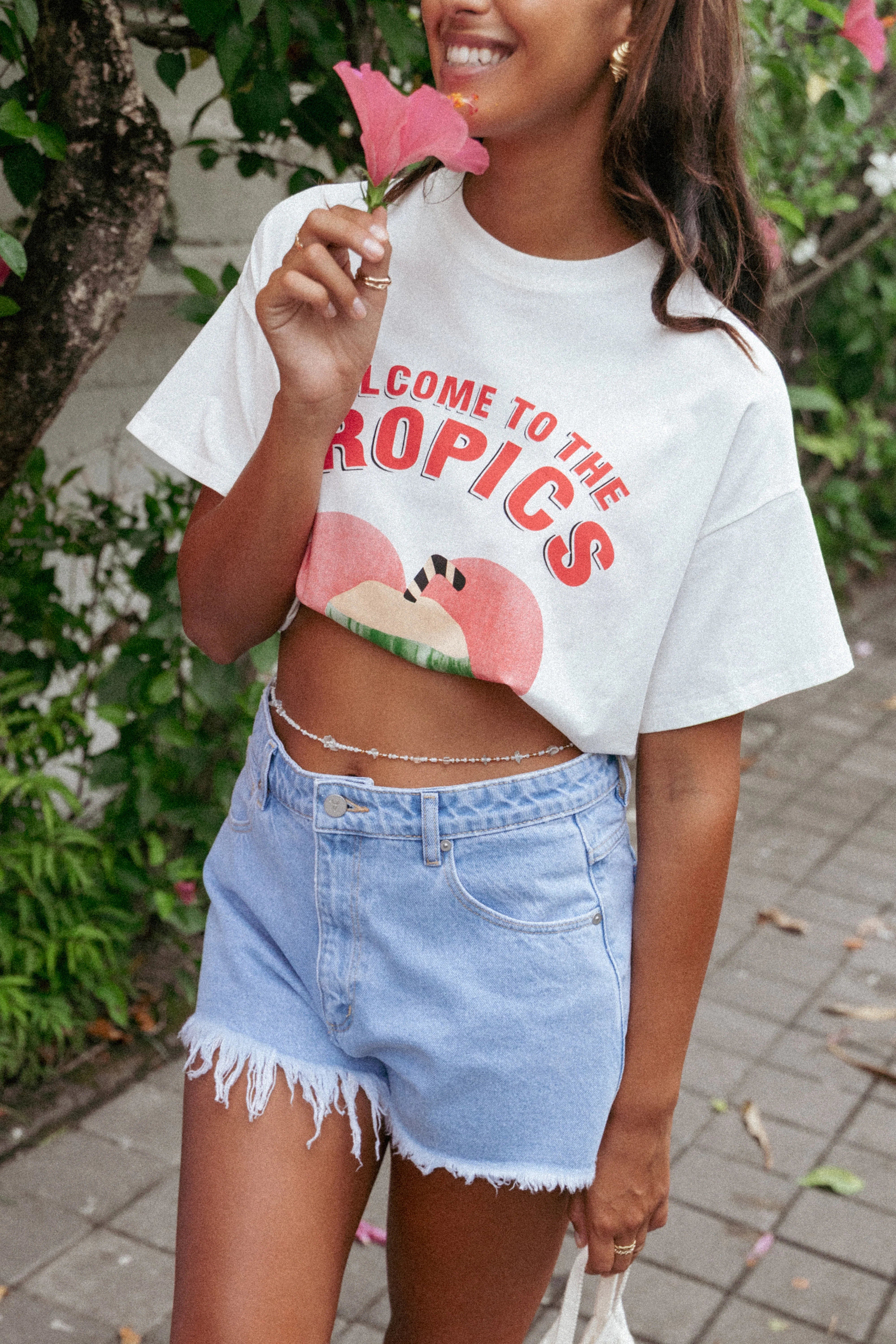 The Tropics Graphic Tee White