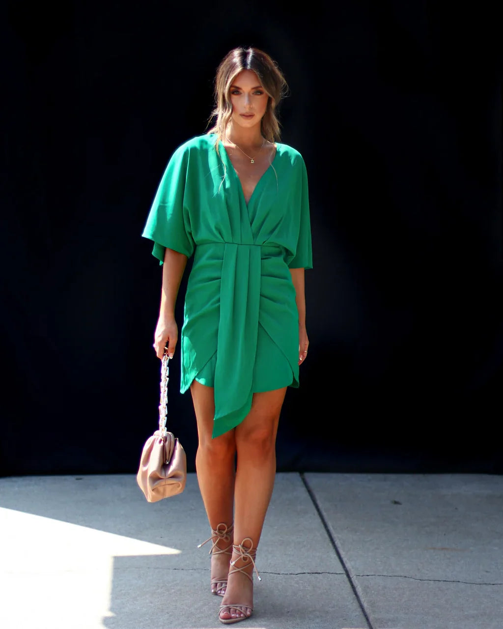 Porticia V Neck Mini Dress