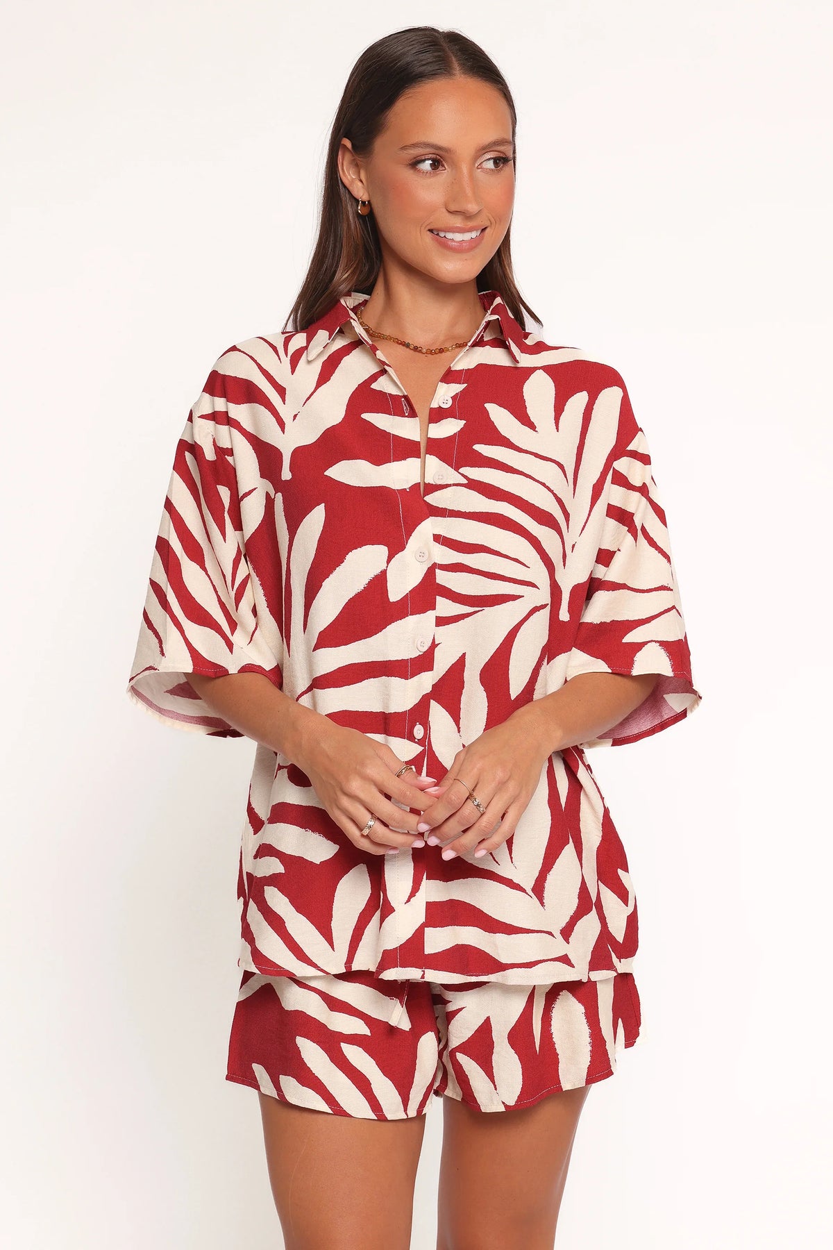 Lilo Short Set Red Palm Print