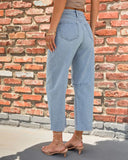 Eveline Stretch High Rise Cropped Distressed Barrel Jeans