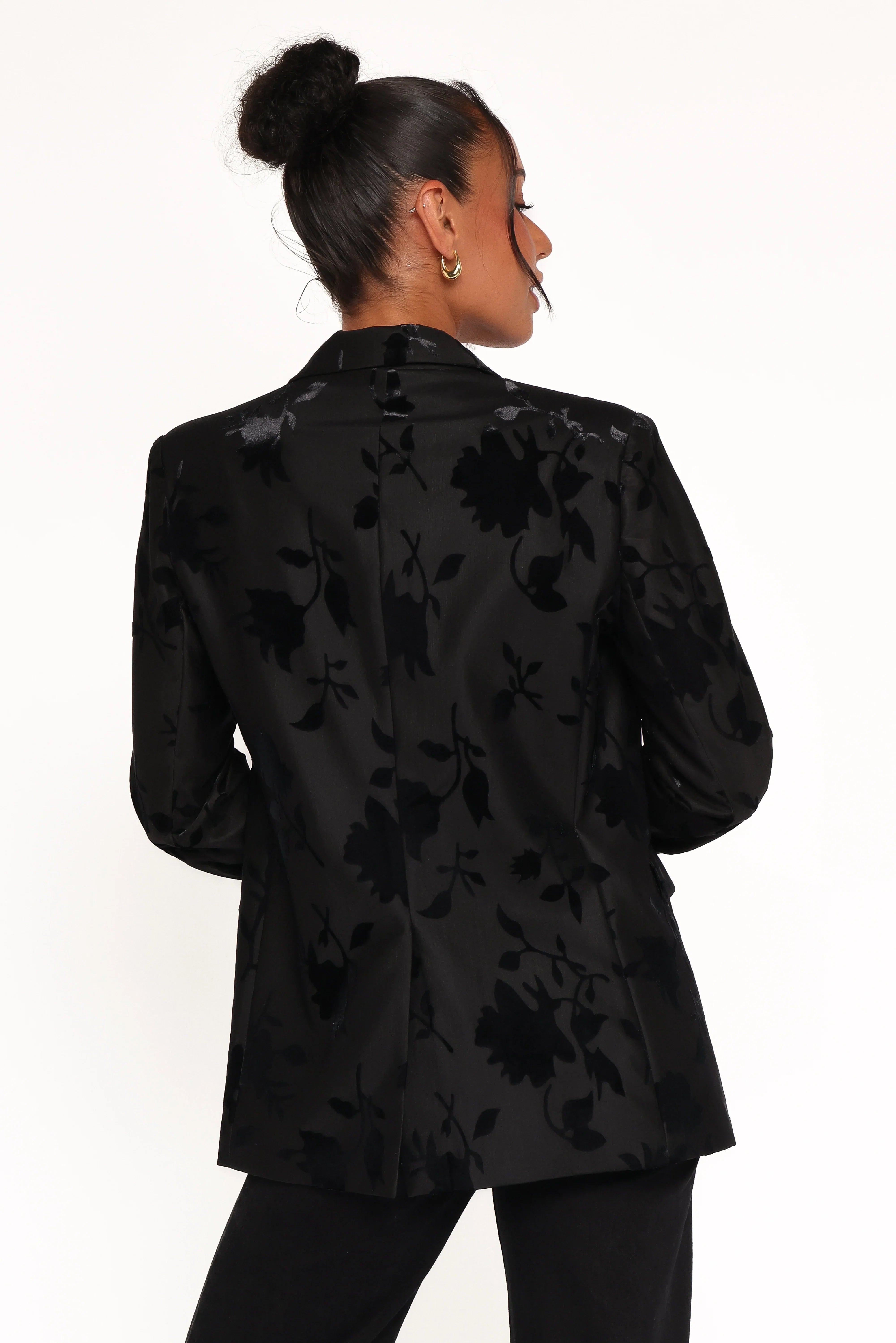 Ollie Burnout Blazer Black Velvet