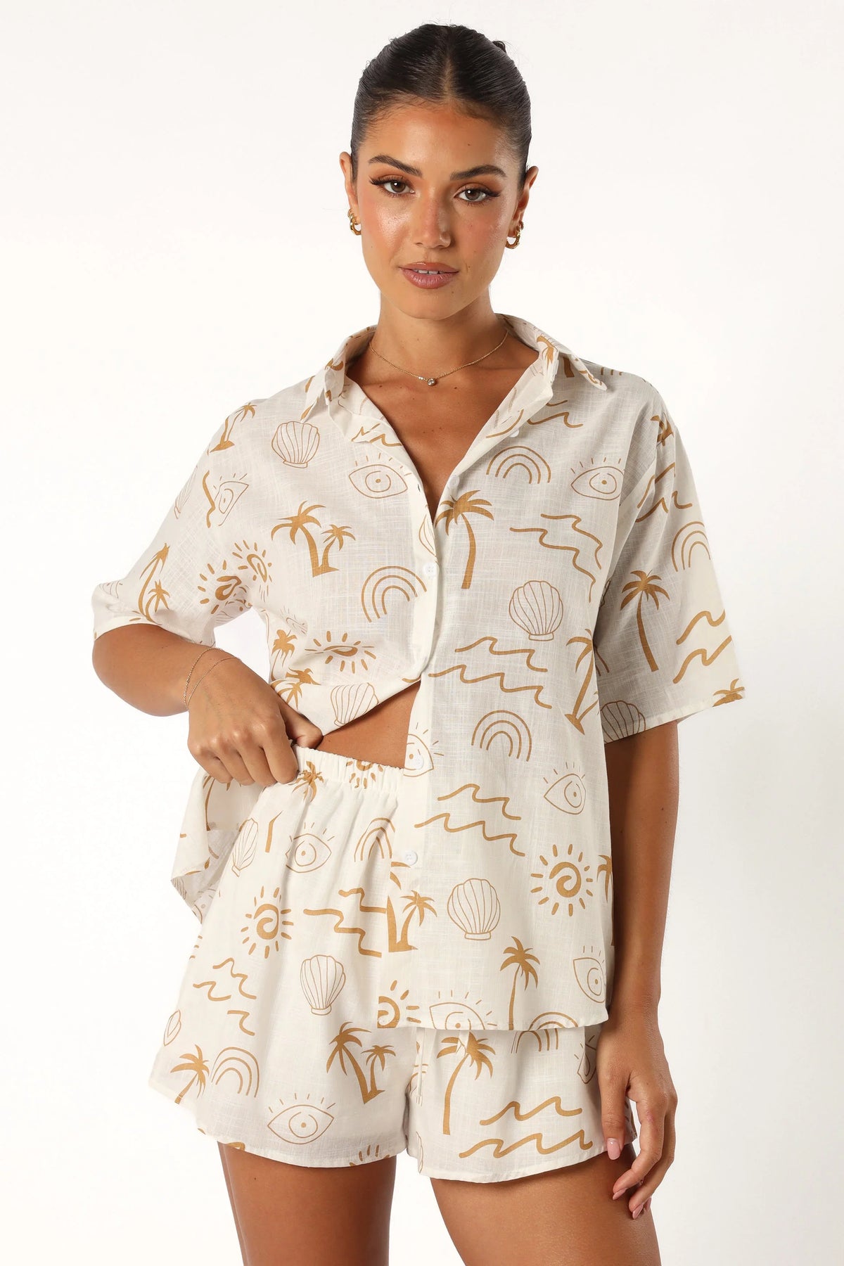 Tally Short Set White Beige