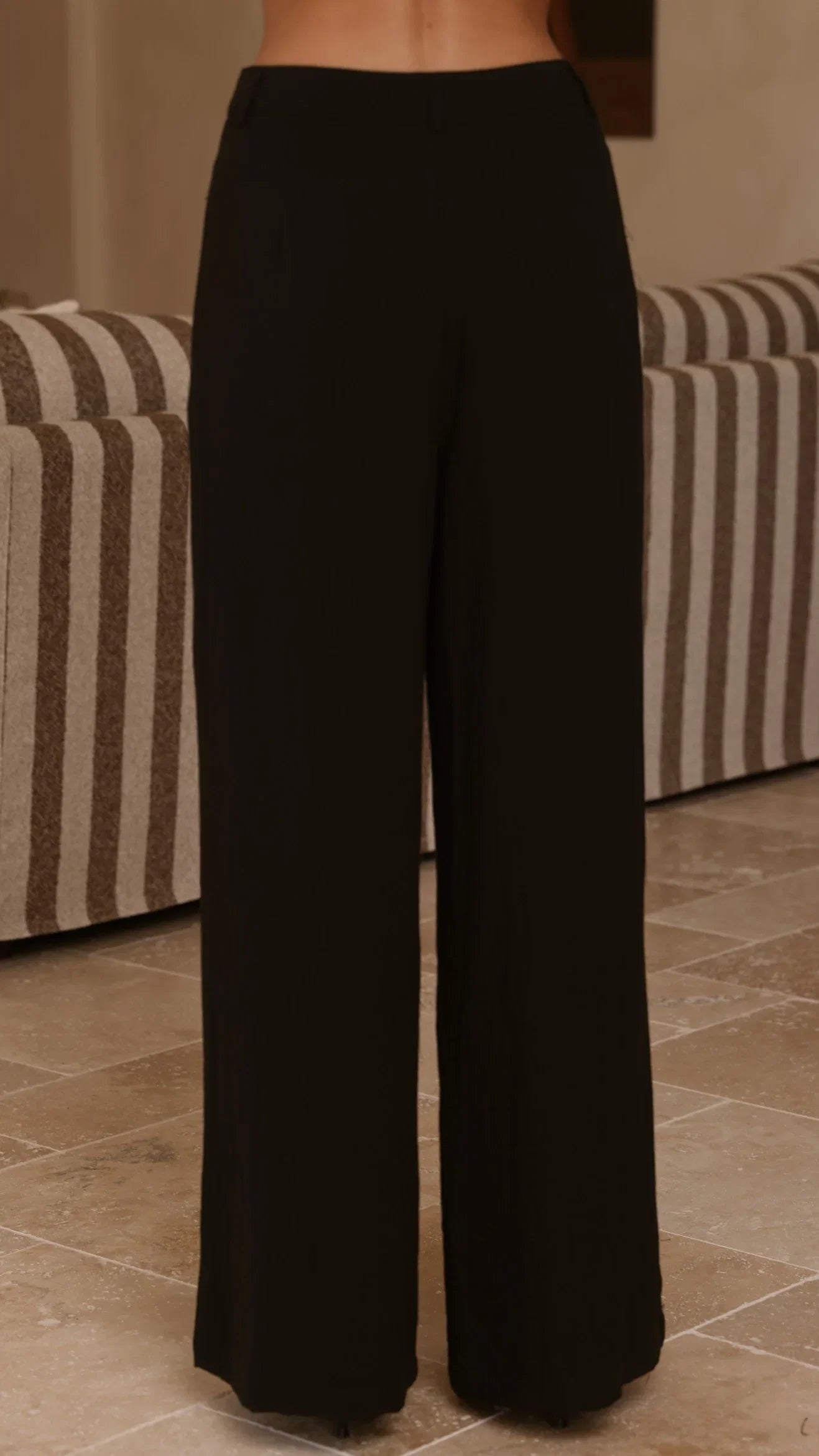 Leela One Shoulder Top and Pants Set Black