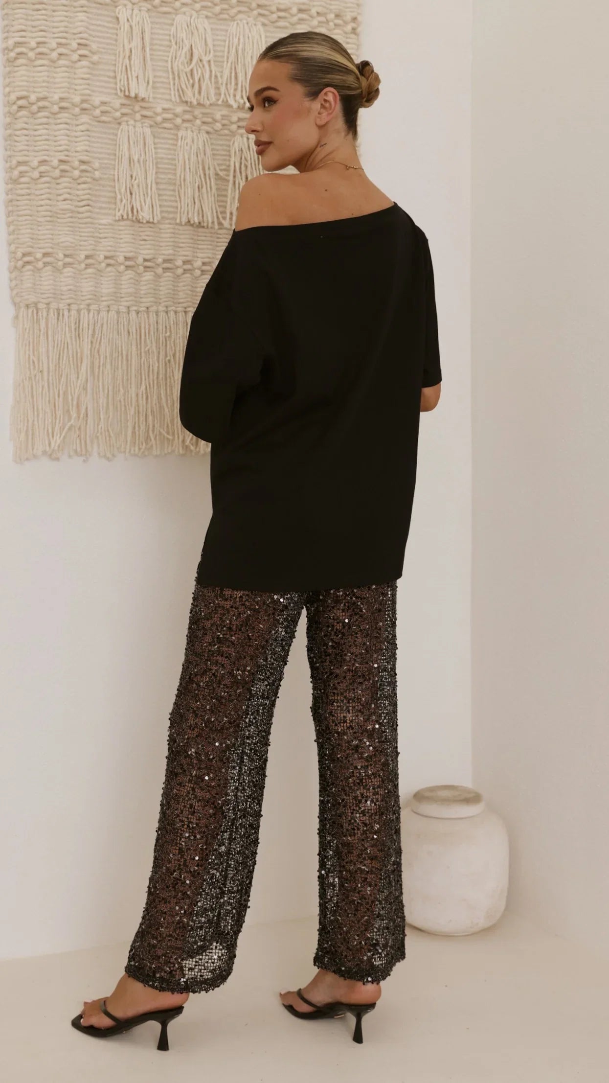Zinnia Sequins Pant Black