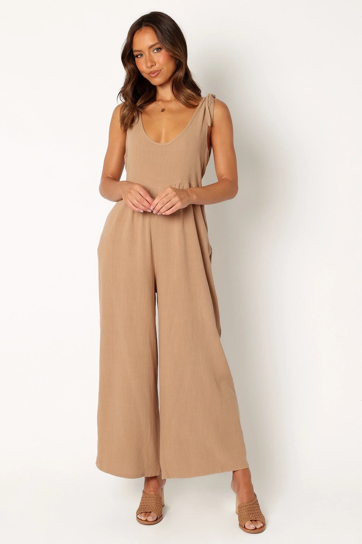 Ayla Linen Jumpsuit Mocha