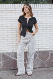 Leila Printed Wide Leg Jean Leopard