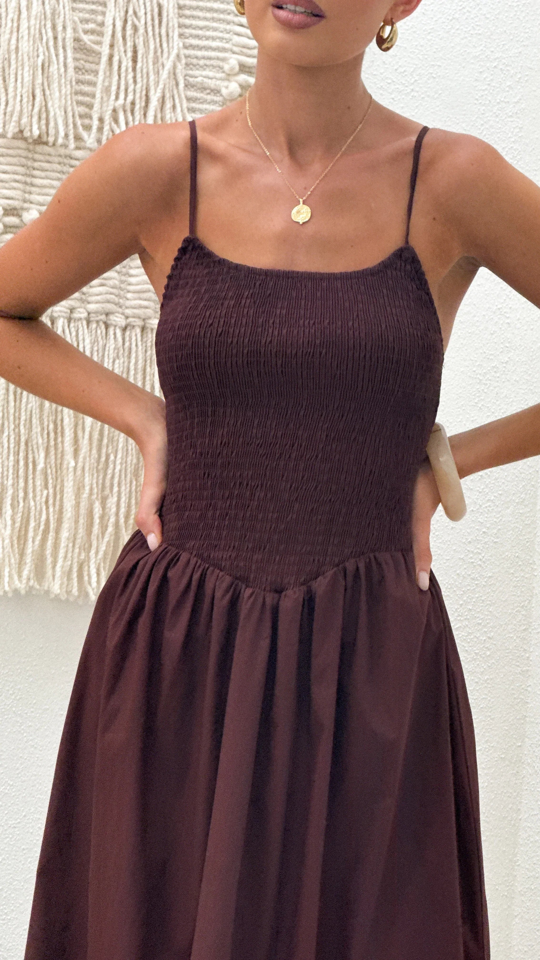 Gena Maxi Dress Chocolate