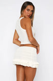 Stolen My Heart Knit Mini Skirt Off White