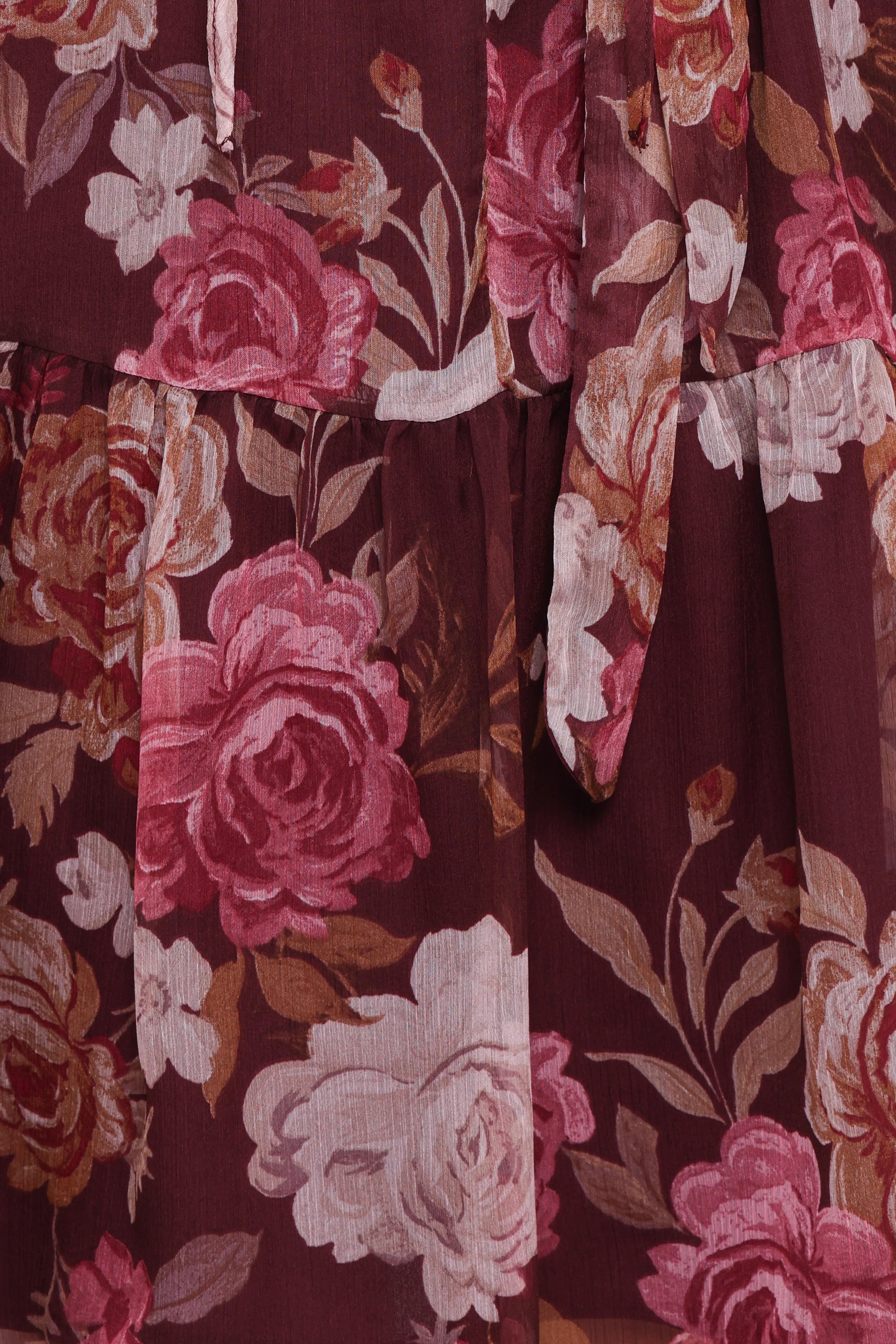 Hensely Mini Dress Burgundy Brandy Bloom