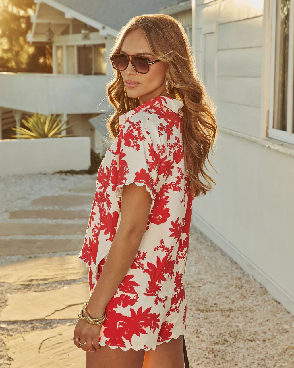 Zaydie Printed Button Up Top