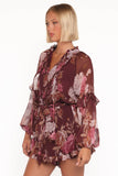 Delaney Long Sleeve Romper Brandy Bloom