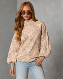 Sienna Fold Printed Turtleneck Sweater