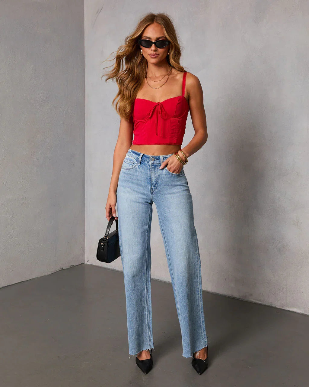 Frosted Desire Bust Tie Cropped Corset Top