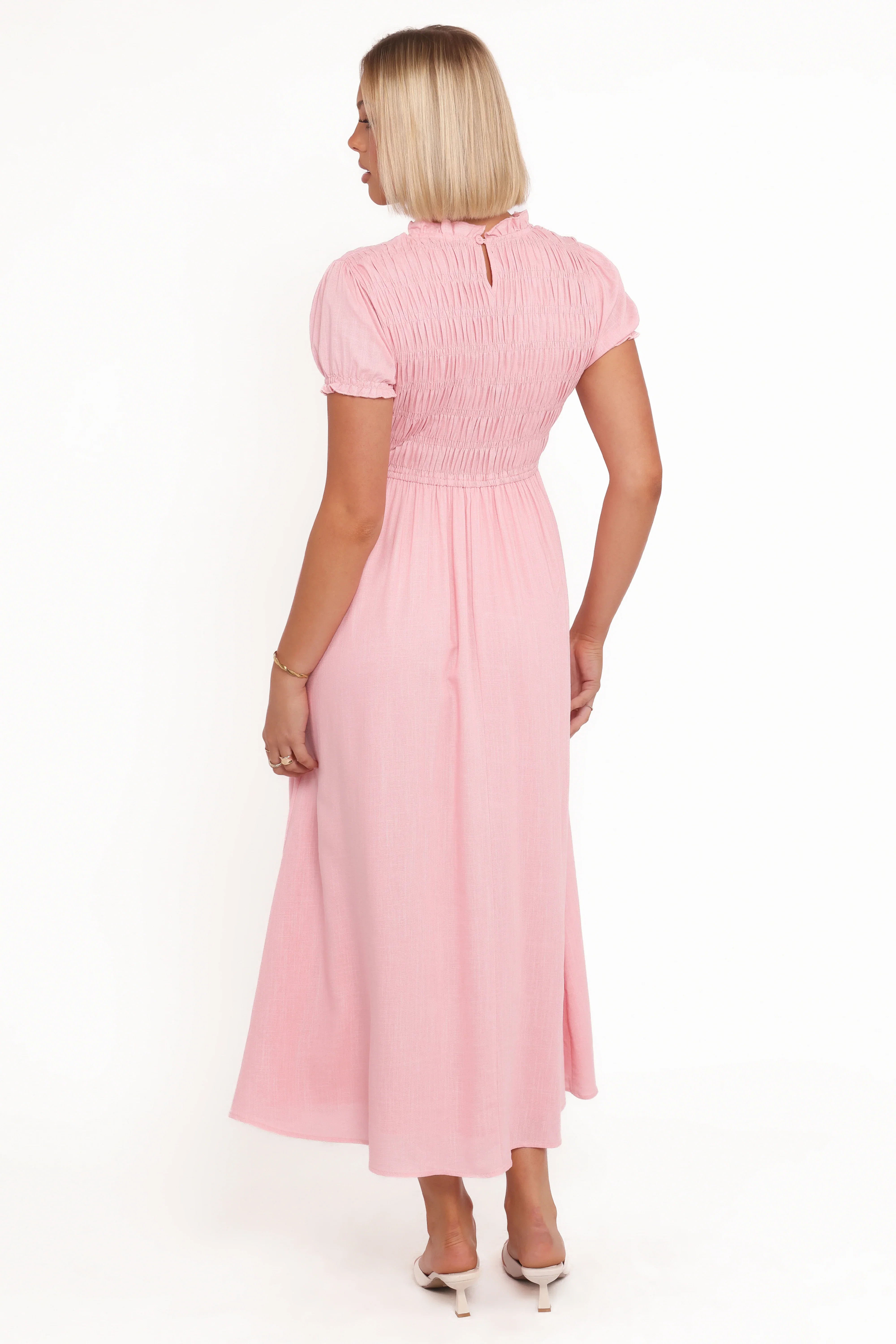 Darla Puff Sleeve Dress Pink