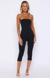 Pocket Rocket Capri Jumpsuit Navy Blue Stripe