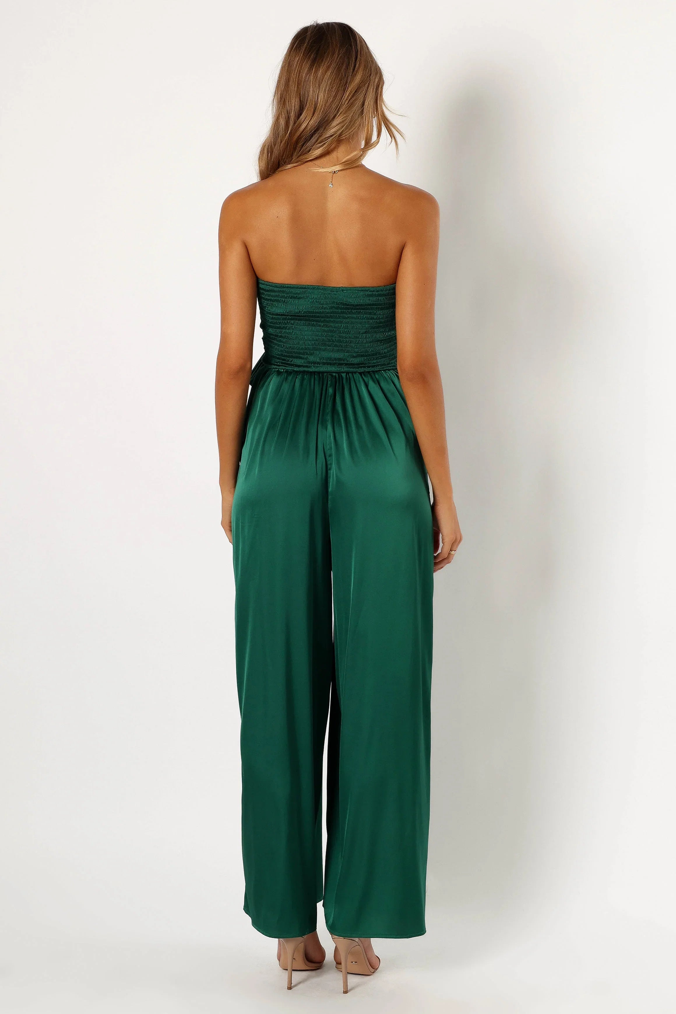 Tanya Strapless Jumpsuit Emerald