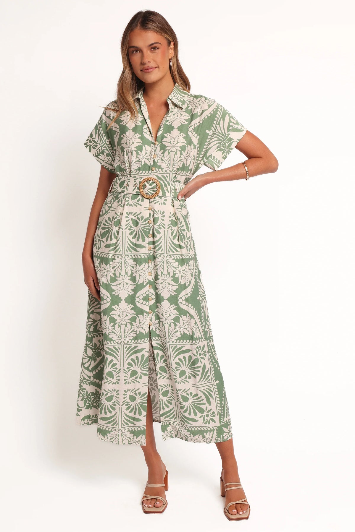 Preston Midi Dress Green Floral