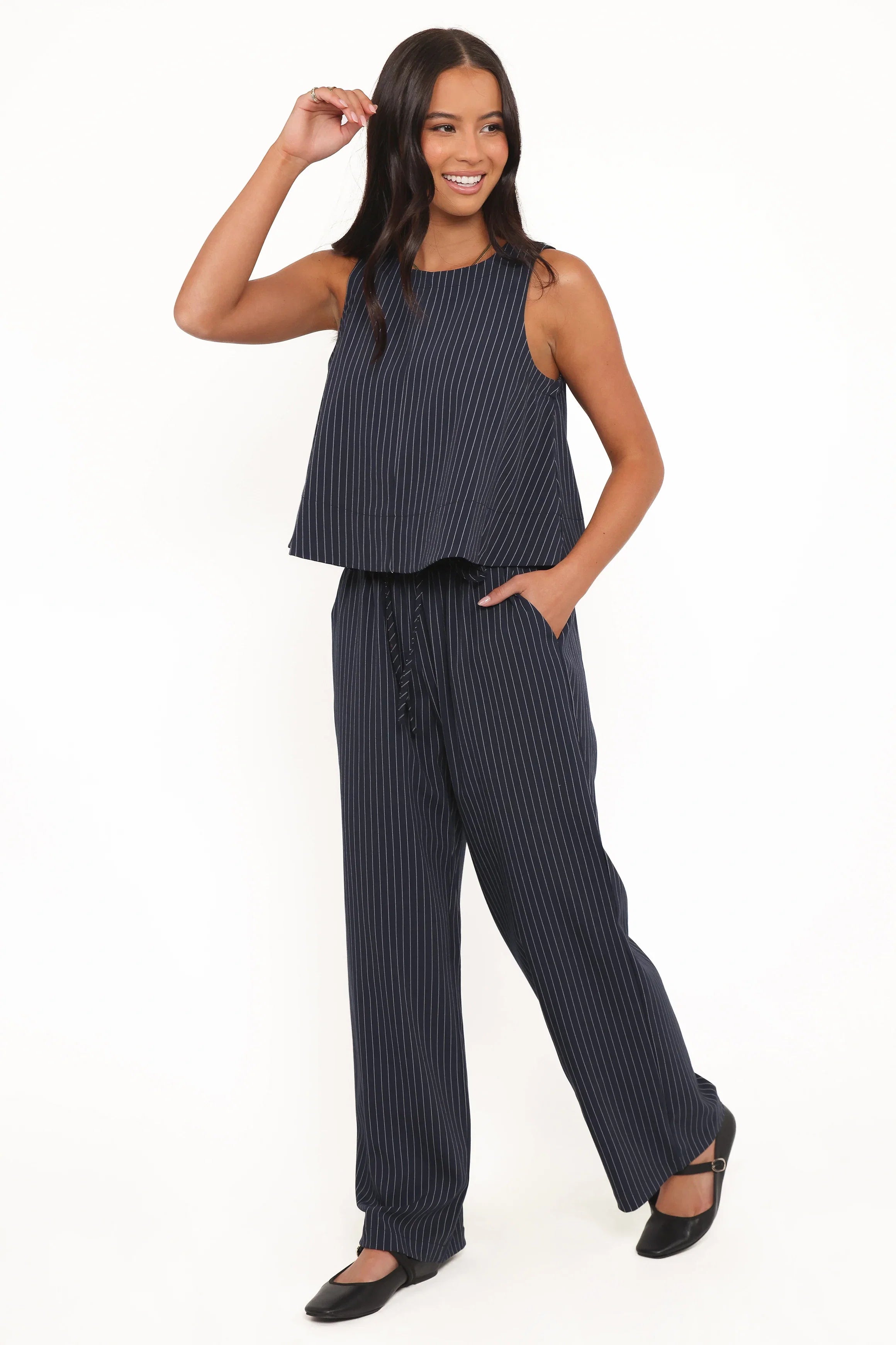 Elijah Pants Navy White Stripe