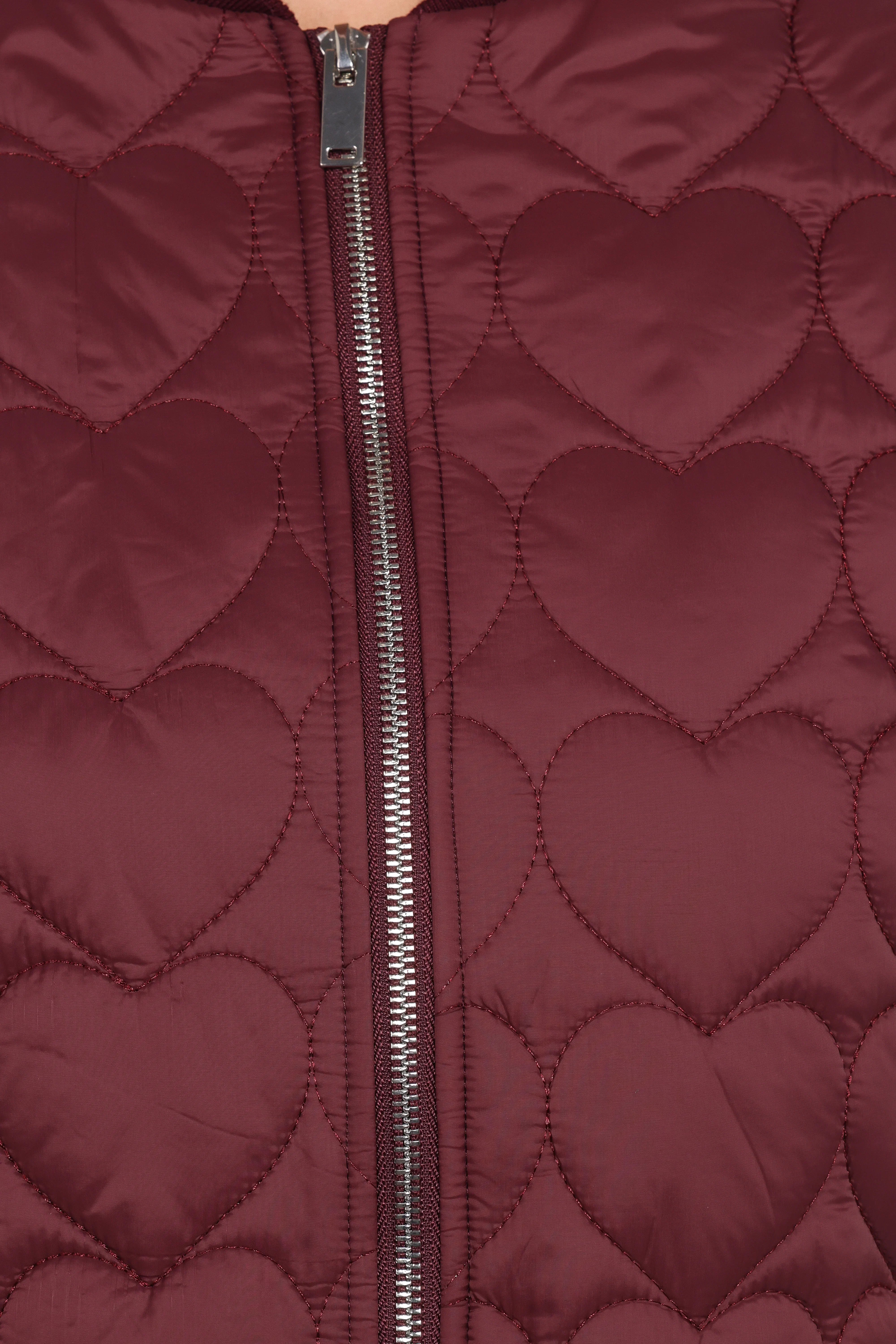 Genevieve Quilted Bomber Cherry
