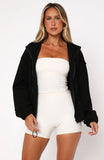 Dont Look Now Zip Front Sweater Black