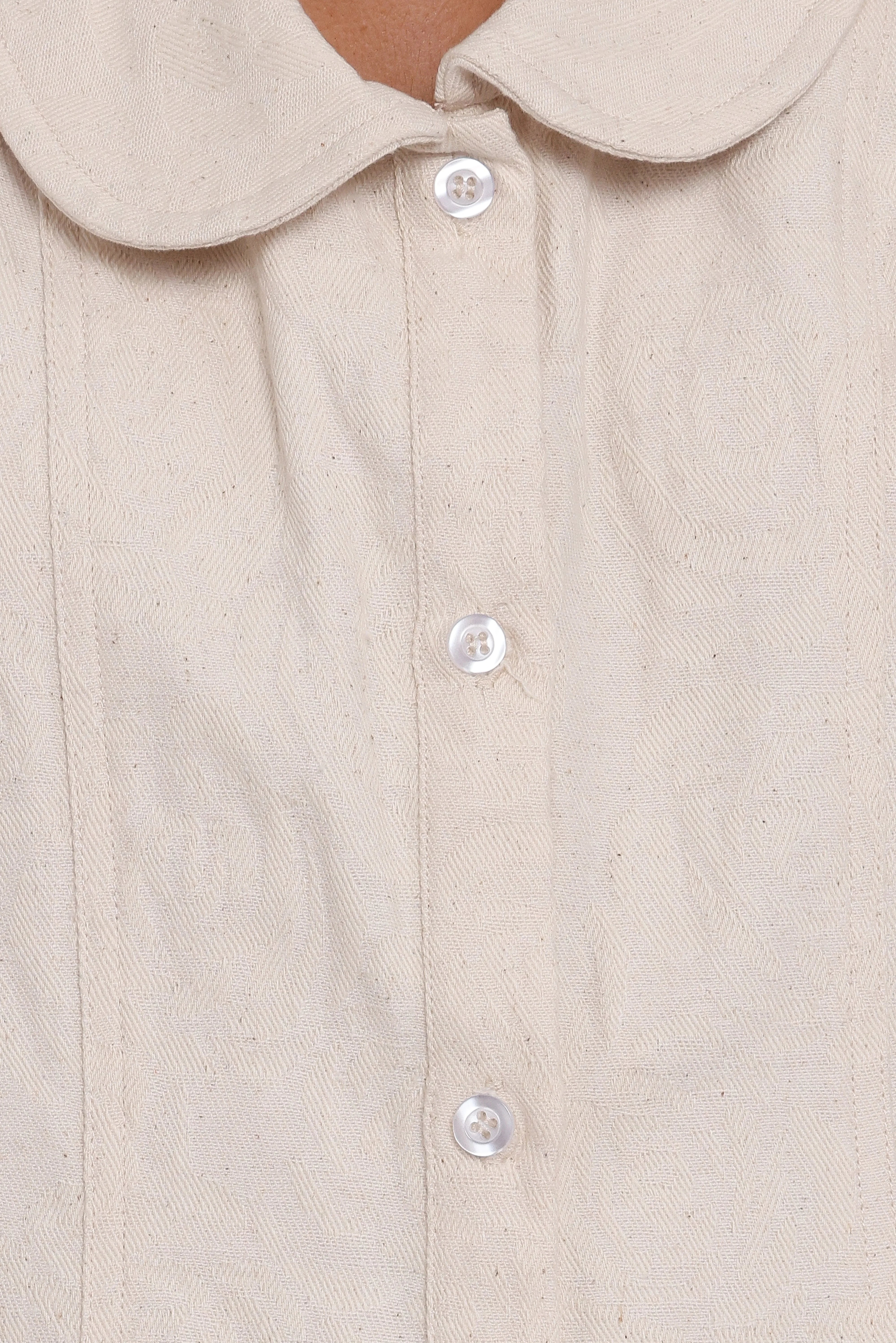Lavina Collared Romper Cream