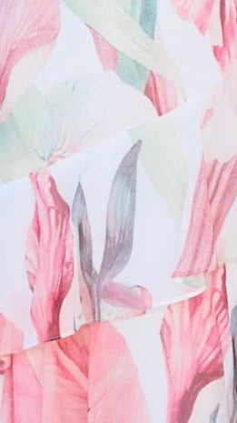 Reina Tiered Maxi Dress Pink Floral