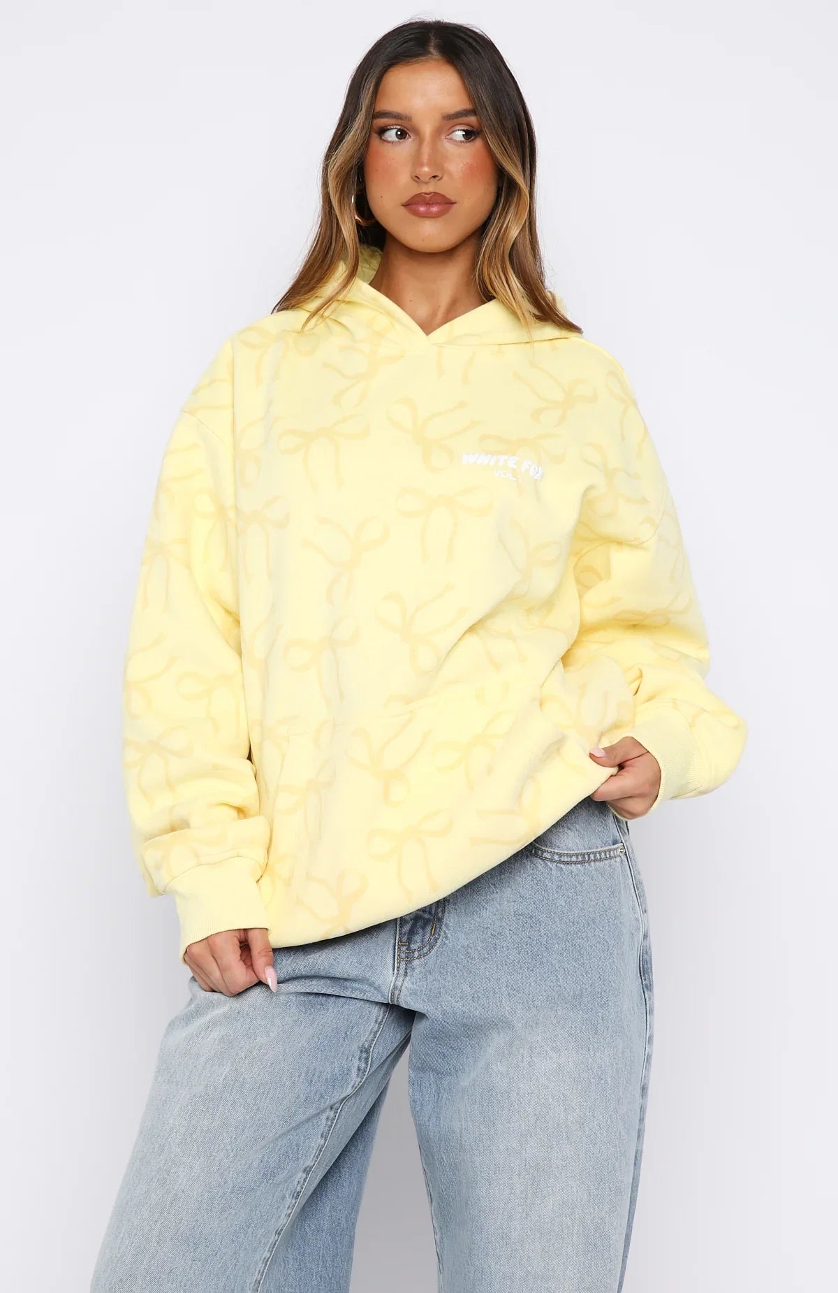 Vol 1 Oversized Printed Hoodie Lemon Bow